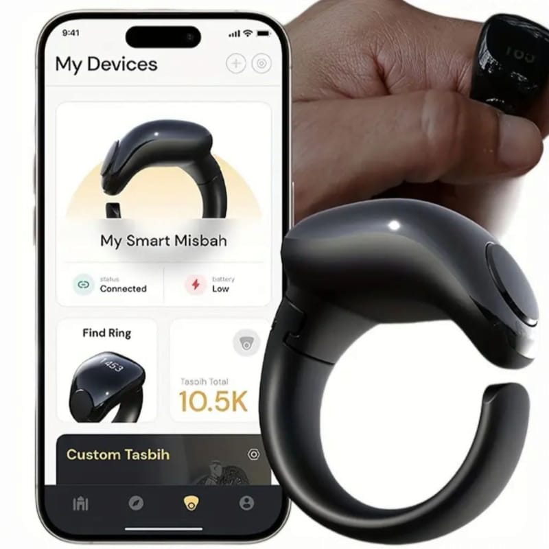 Prayer Digital Smart Zikr Ring Tasbih Counter with App Control