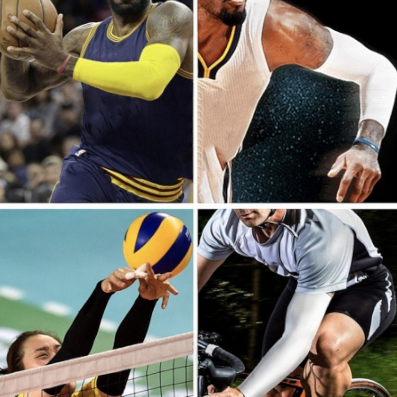 Let's Slim UV Protection Arm Cover Sleeves -Set of 2 Black & White