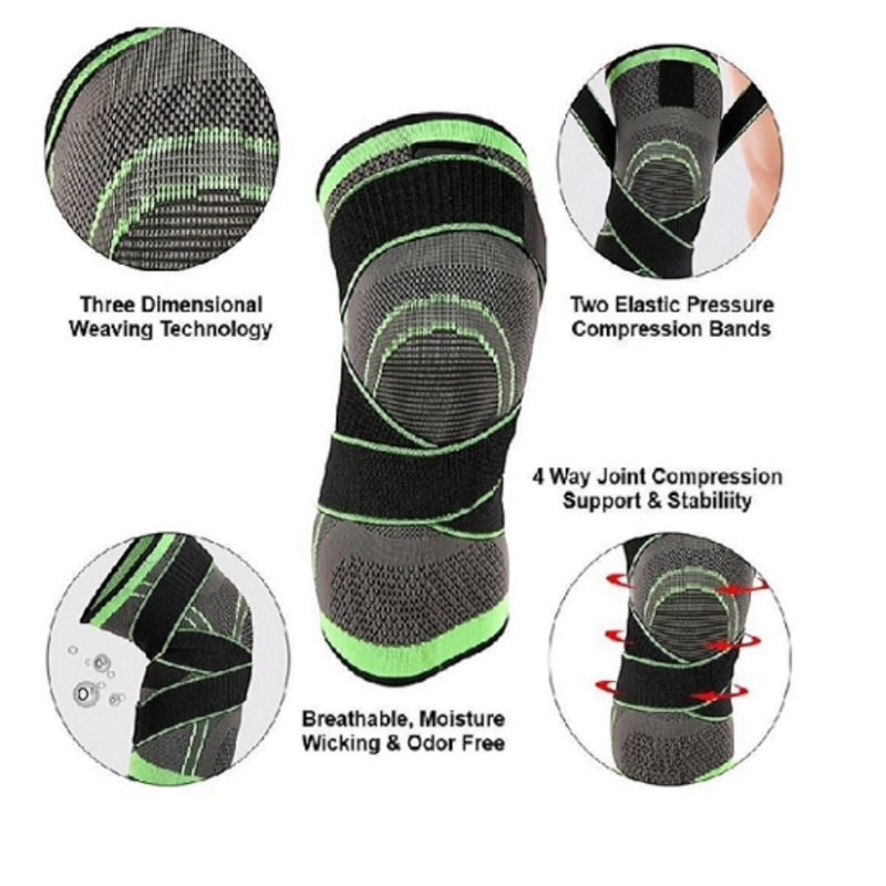 Knee Brace - Compression for Men and Women - Green - Medium