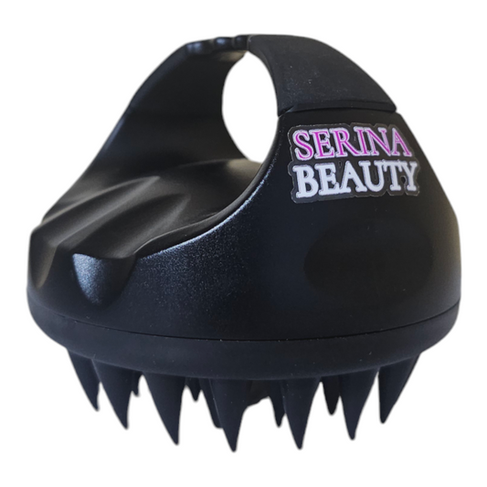 Serina Beauty Shampoo Brush Hair Scalp Massagers Silicone Wet/Dry-Black