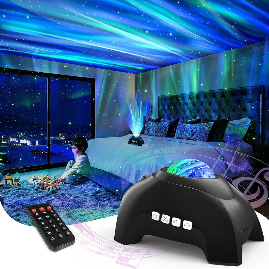 Northern Lights Aurora Projector and Music Bluetooth Speaker and White Noise Machine Galaxy Projector