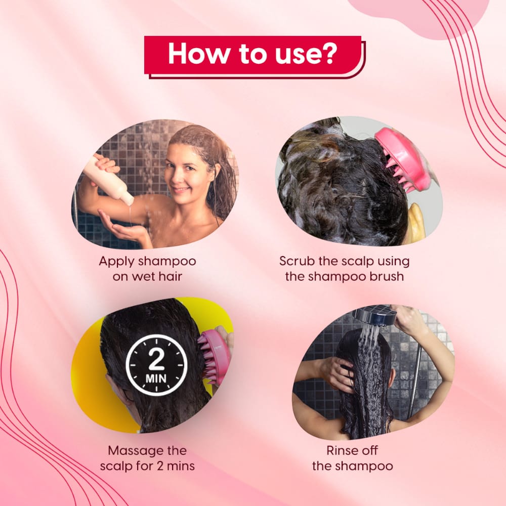 Serina Beauty Shampoo Brush Hair Scalp Massagers Silicone Wet Dry