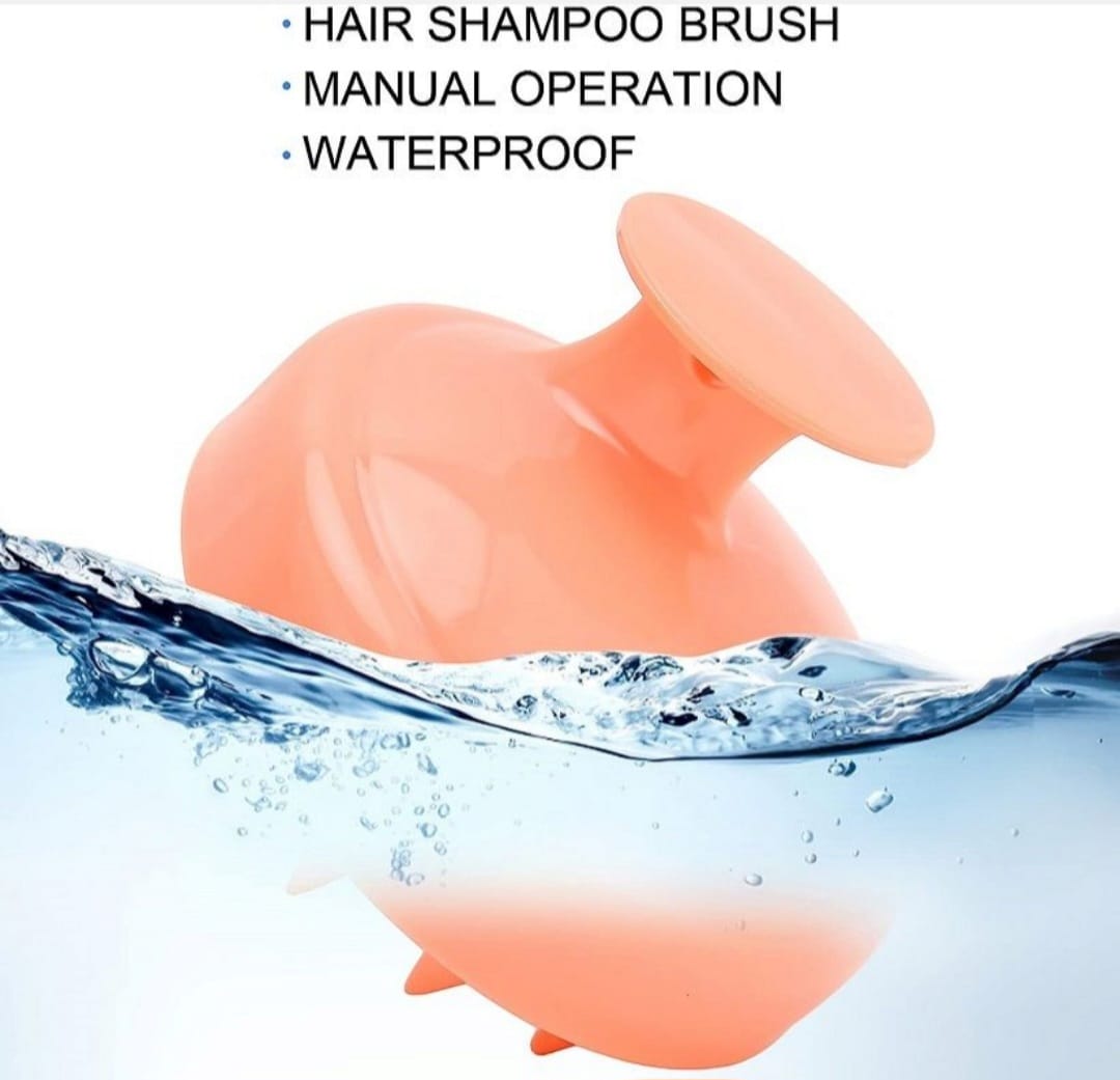 Serina Beauty Silicone Scalp Massager Shampoo Brush, Hair Scrubber with Soft Silicone Bristles, Scalp Scrubber/Exfoliator for Dandruff Removal, Wet Dry Scalp Brush for Hair Growth & Scalp Care,