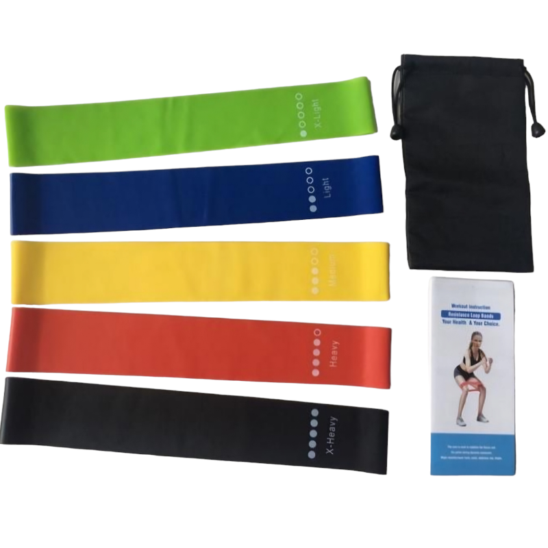 Resistance Band with Loop 5 Strength Set - Bright Colours