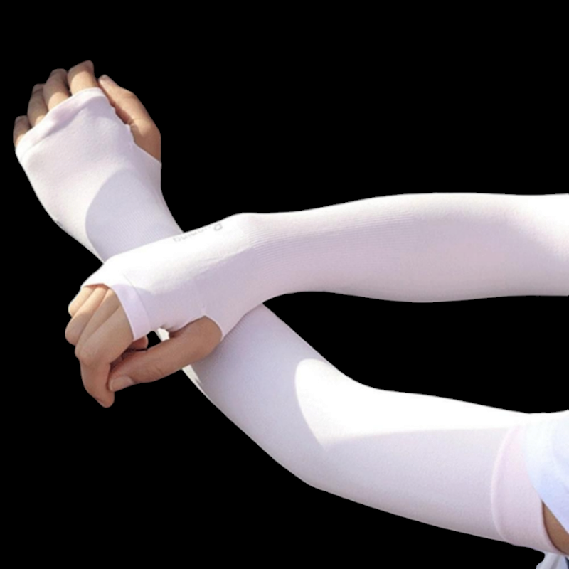 Let's Slim UV Protection Arm Cover Sleeves -Set of 2 Black & White