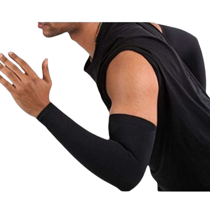 Let's Slim UV Protection Arm Cover Sleeves -Set of 2 Black & White