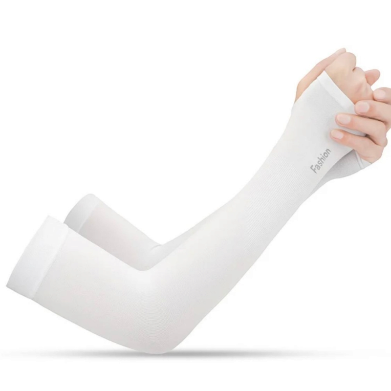 Let's Slim UV Protection Arm Cover Sleeves -Set of 2 Black & White